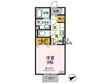 セジュールモナリエA/BA106(1K/1階)の間取り写真