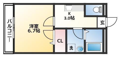 SANCTUARY(1K/3階)の間取り写真