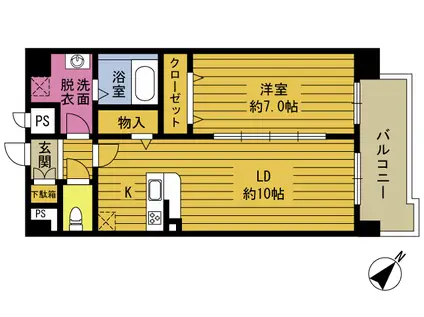 ルート光吉(1LDK/3階)の間取り写真