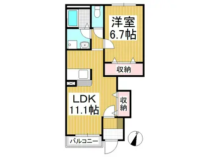 FORESTATE風(1LDK/1階)の間取り写真