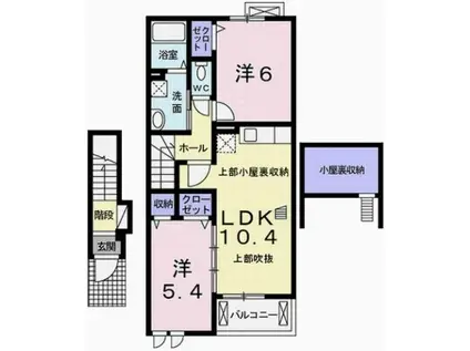 ドルチェII(2LDK/2階)の間取り写真