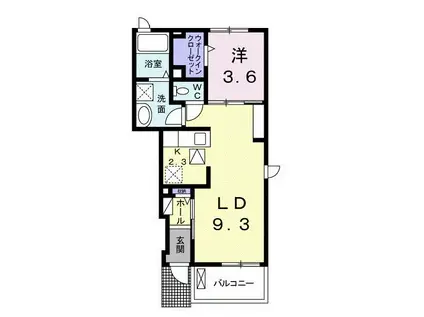 サニーサイドパークV(1LDK/1階)の間取り写真