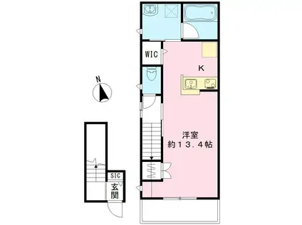 レクシアメゾン(ワンルーム/2階)の間取り写真