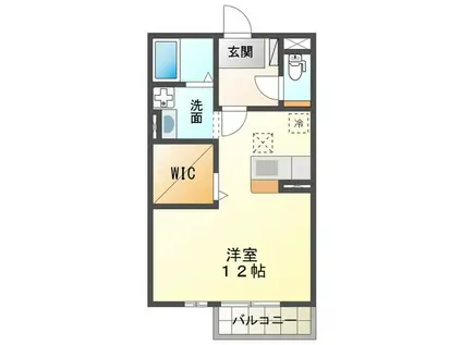 CONFORT A棟(ワンルーム/2階)の間取り写真