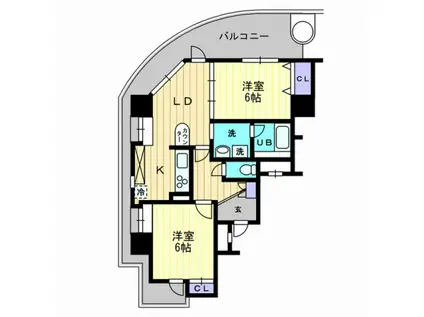 ロイヤルコートSEI(2LDK/5階)の間取り写真