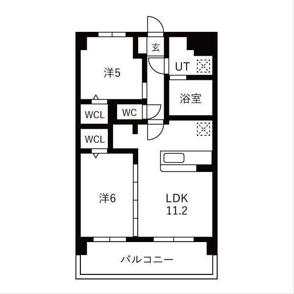 Y&M 祇園(2LDK/2階)の間取り写真