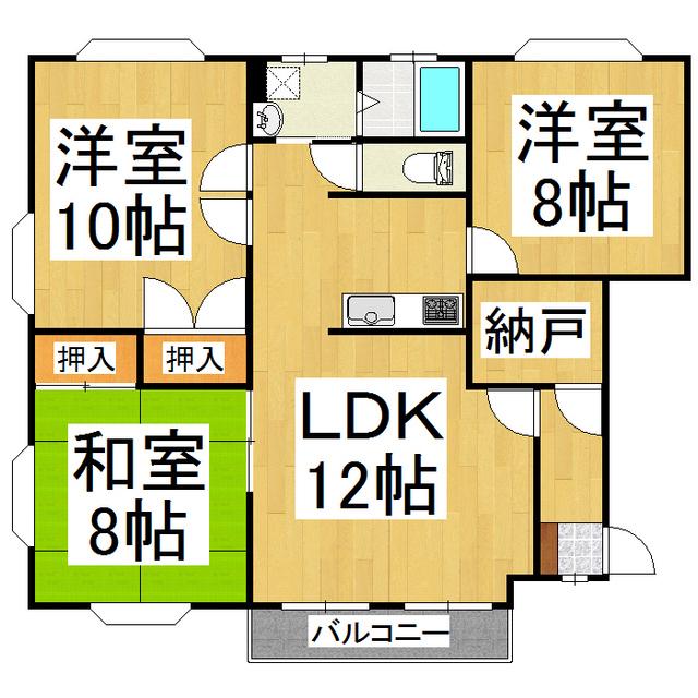 サンパレス並柳(3LDK/1階)の間取り写真