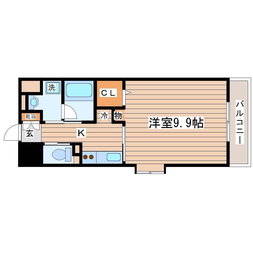 MFPRコート晩翠通(1K/8階)の間取り写真