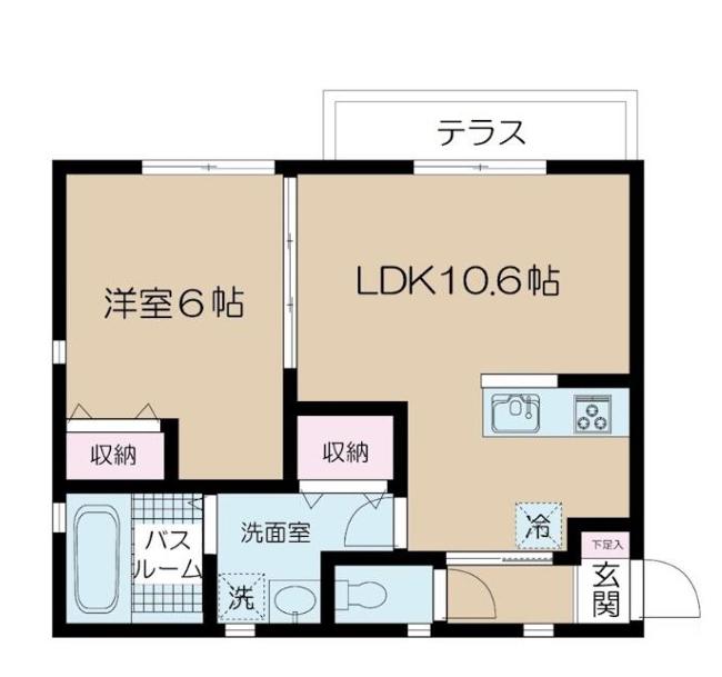 NSゲート勝どき(1LDK/1階)の間取り写真