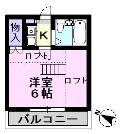 ステージ・I(1K/2階)の間取り写真