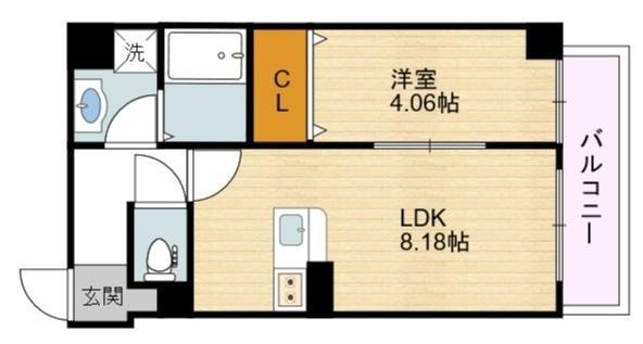 アクセル・カクエイ(1LDK/8階)の間取り写真