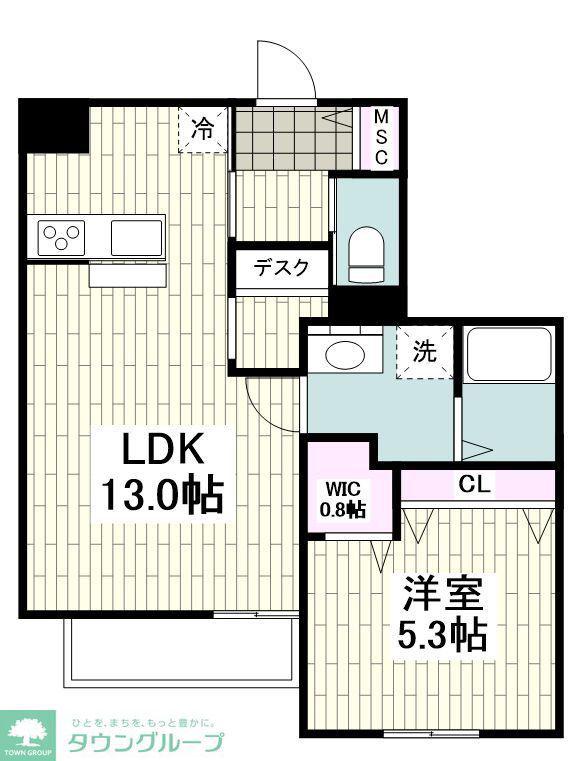 SHELL COAST(1LDK/1階)の間取り写真