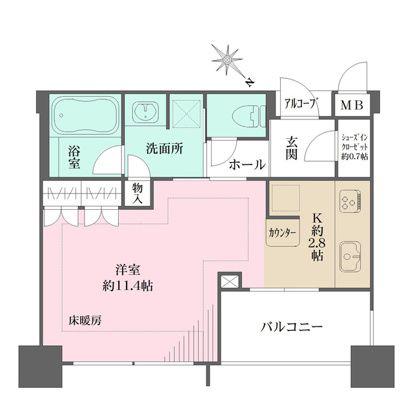 リーデンススクエア桜木町(ワンルーム/2階)の間取り写真