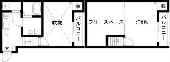 LA CASA大曽根(1K/2階)の間取り写真