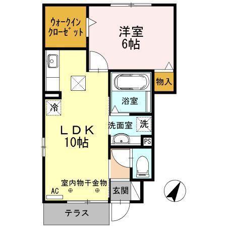FAIRY(1LDK/1階)の間取り写真