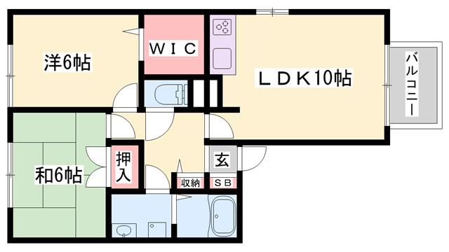 ブリーゼ(2LDK/2階)の間取り写真