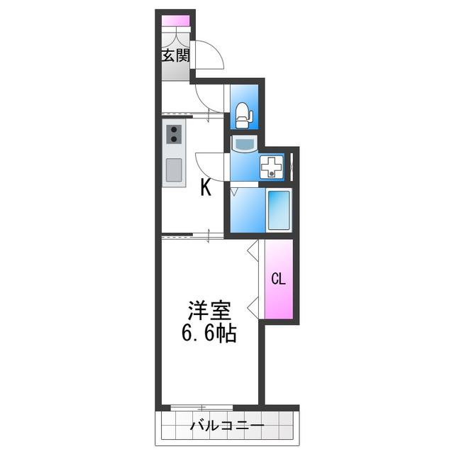 西今川共同(1K/2階)の間取り写真