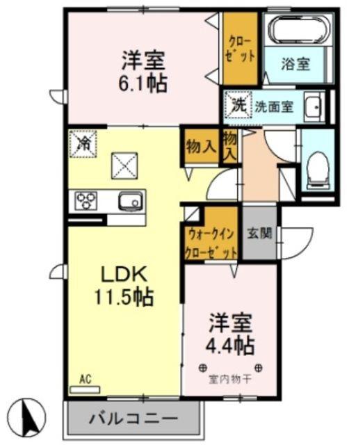 パークハイム(2LDK/1階)の間取り写真