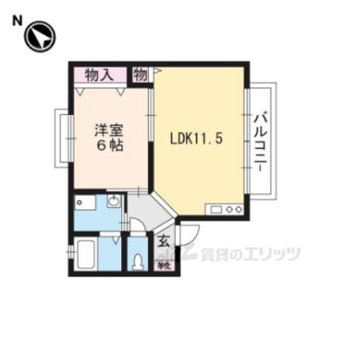 サニーコートA(1LDK/2階)の間取り写真