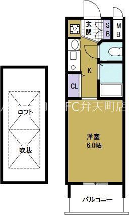 EC難波ウエスト-SIDE大阪ドーム前(1K/4階)の間取り写真