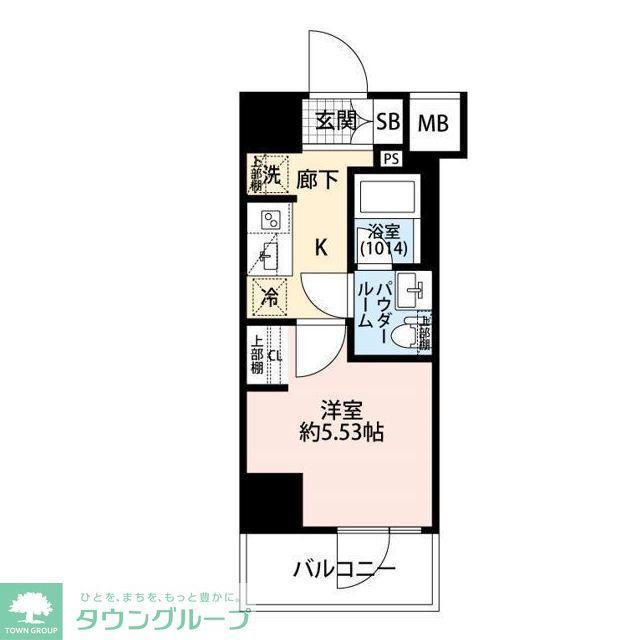 プレール・ドゥーク川口並木(1K/5階)の間取り写真