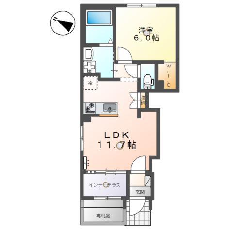 南方1丁目工事(1LDK/1階)の間取り写真
