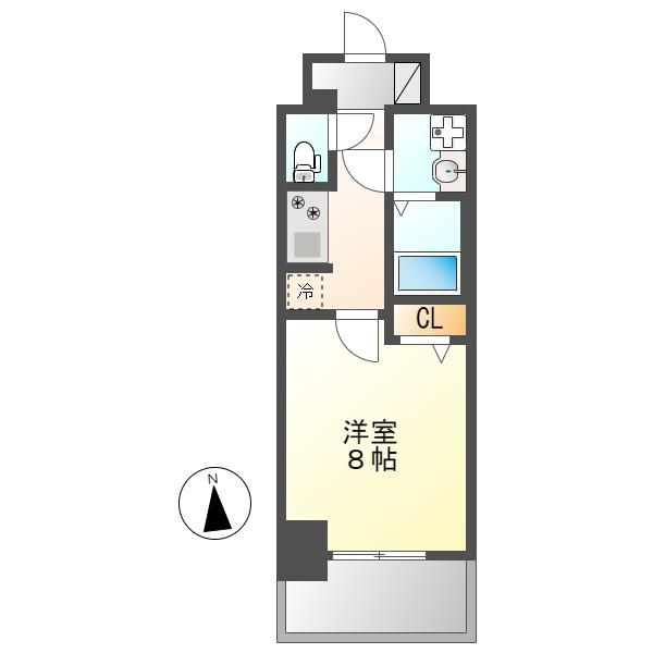 S-RESIDENCE尾頭橋BEAUTE(1K/4階)の間取り写真