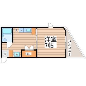 宮千代アヴェニュー(1K/1階)の間取り写真
