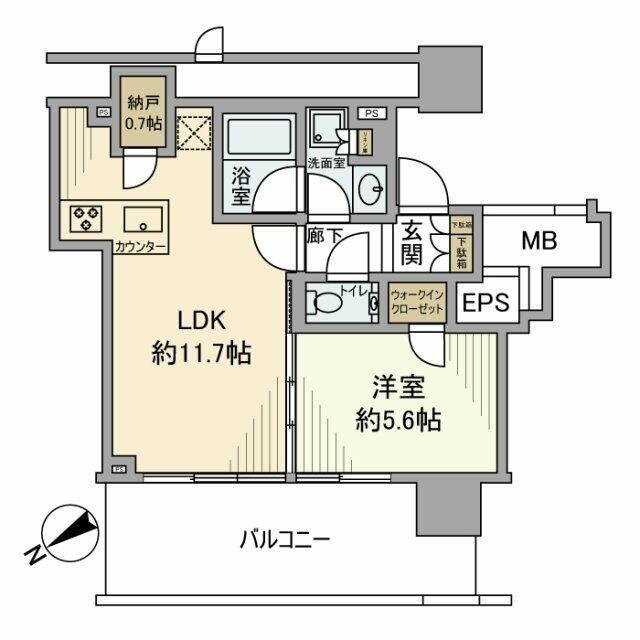 シティタワー目黒(1LDK/3階)の間取り写真