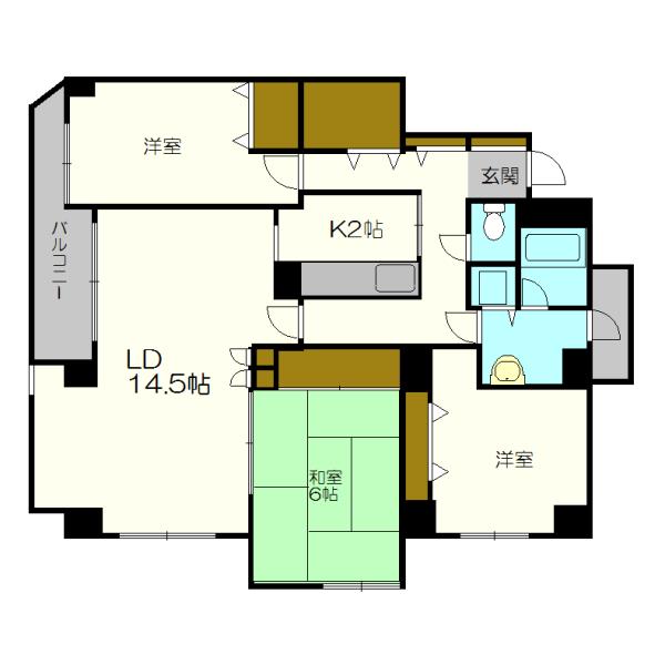 FC新札幌(3LDK/7階)の間取り写真