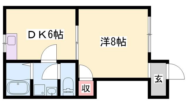 井上ハイツ(1DK/2階)の間取り写真
