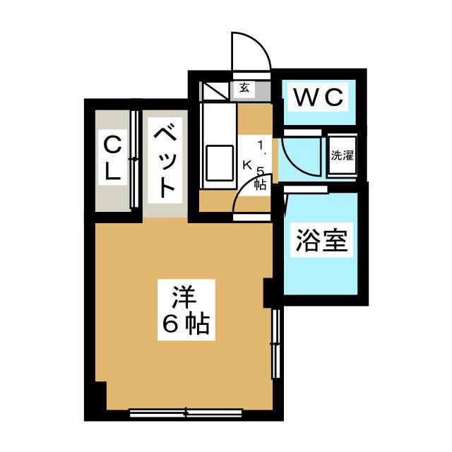 ノースルミエール(1K/4階)の間取り写真