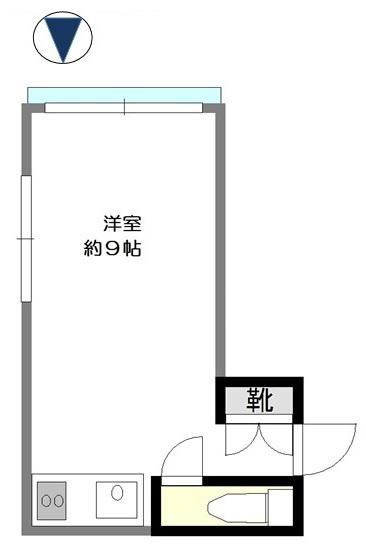 吉岡ビル(ワンルーム/2階)の間取り写真