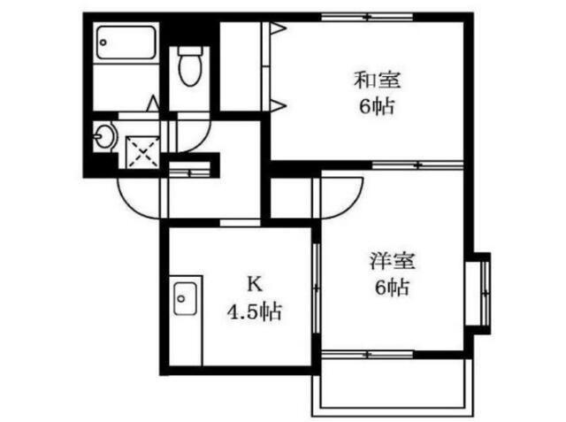 アビタシオン自由が丘(2DK/3階)の間取り写真