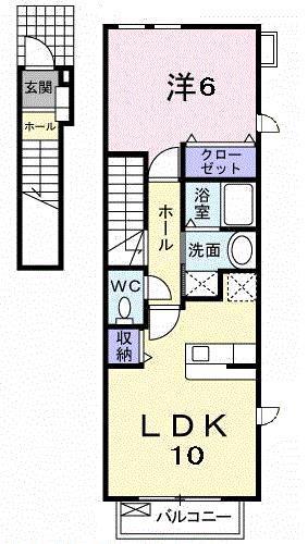 リラ・ハウス(1LDK/2階)の間取り写真