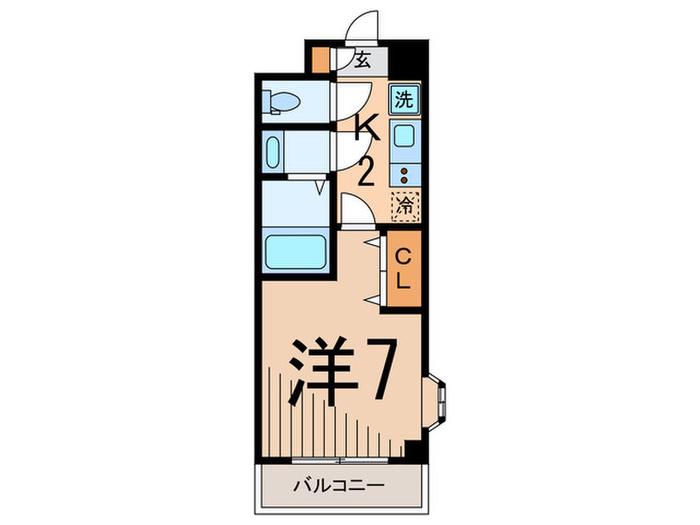 ロイヤルパレス飯島(1K/2階)の間取り写真