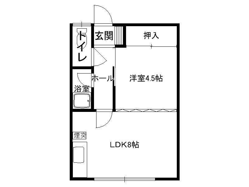 シークハイツ(1DK/2階)の間取り写真