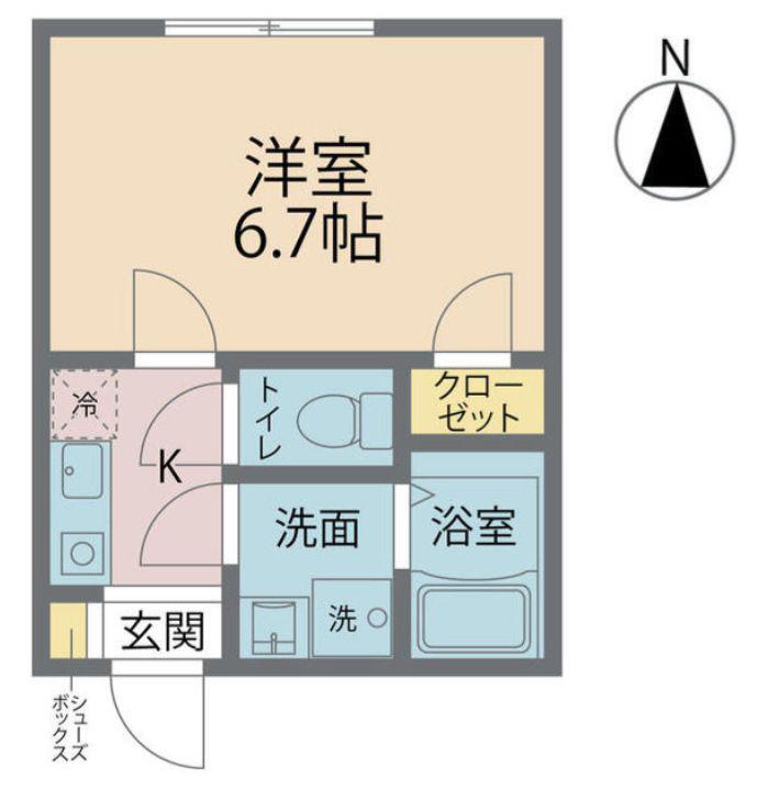カインドネス新小岩(1K/3階)の間取り写真