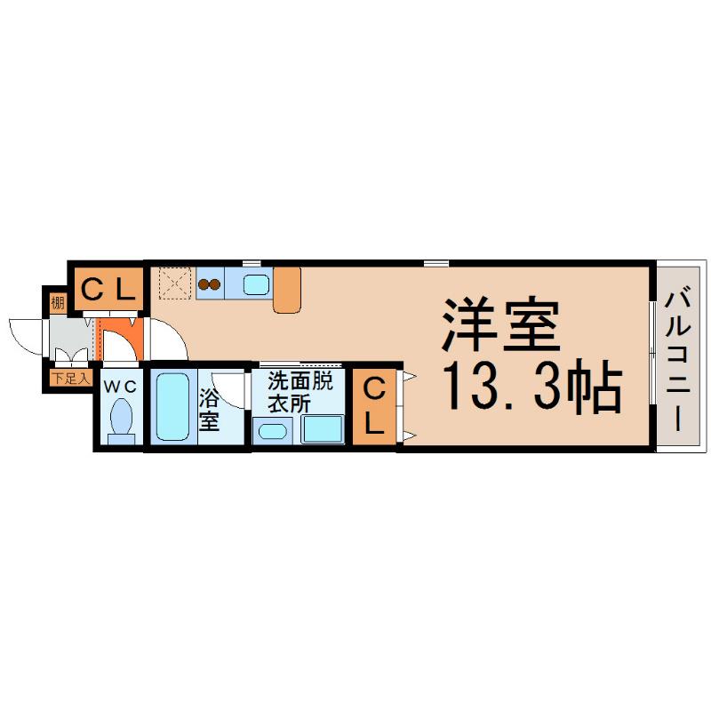 プレシャス代官(ワンルーム/3階)の間取り写真