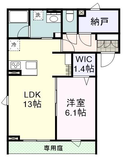 BF GARDEN(1LDK/1階)の間取り写真