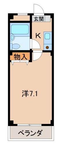 栄マンション(1K/3階)の間取り写真