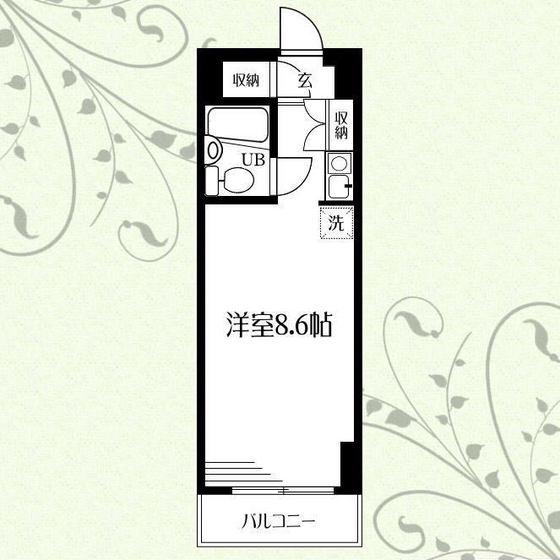 ハイツ鹿島の森(ワンルーム/2階)の間取り写真