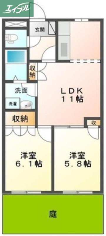 フェアリー芳明(2LDK/1階)の間取り写真