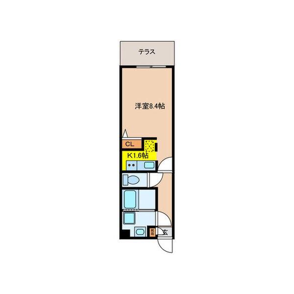 QUADOR今池イースト(ワンルーム/1階)の間取り写真