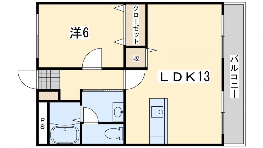 ウィステリア加藤(1LDK/5階)の間取り写真