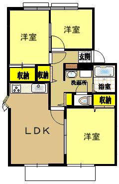 サンステートN-A(3LDK/1階)の間取り写真