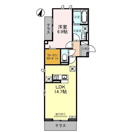 GLOIRE COURT(1LDK/2階)の間取り写真
