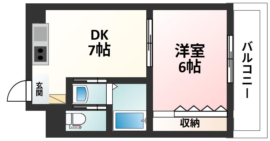 メティス有馬(1DK/5階)の間取り写真