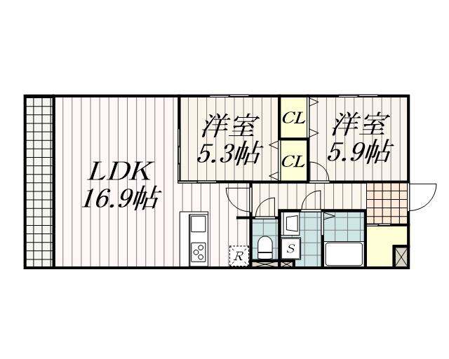 メイユール グラン(2LDK/3階)の間取り写真