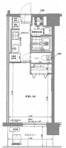福富GRADEマンション(1K/1階)の間取り写真
